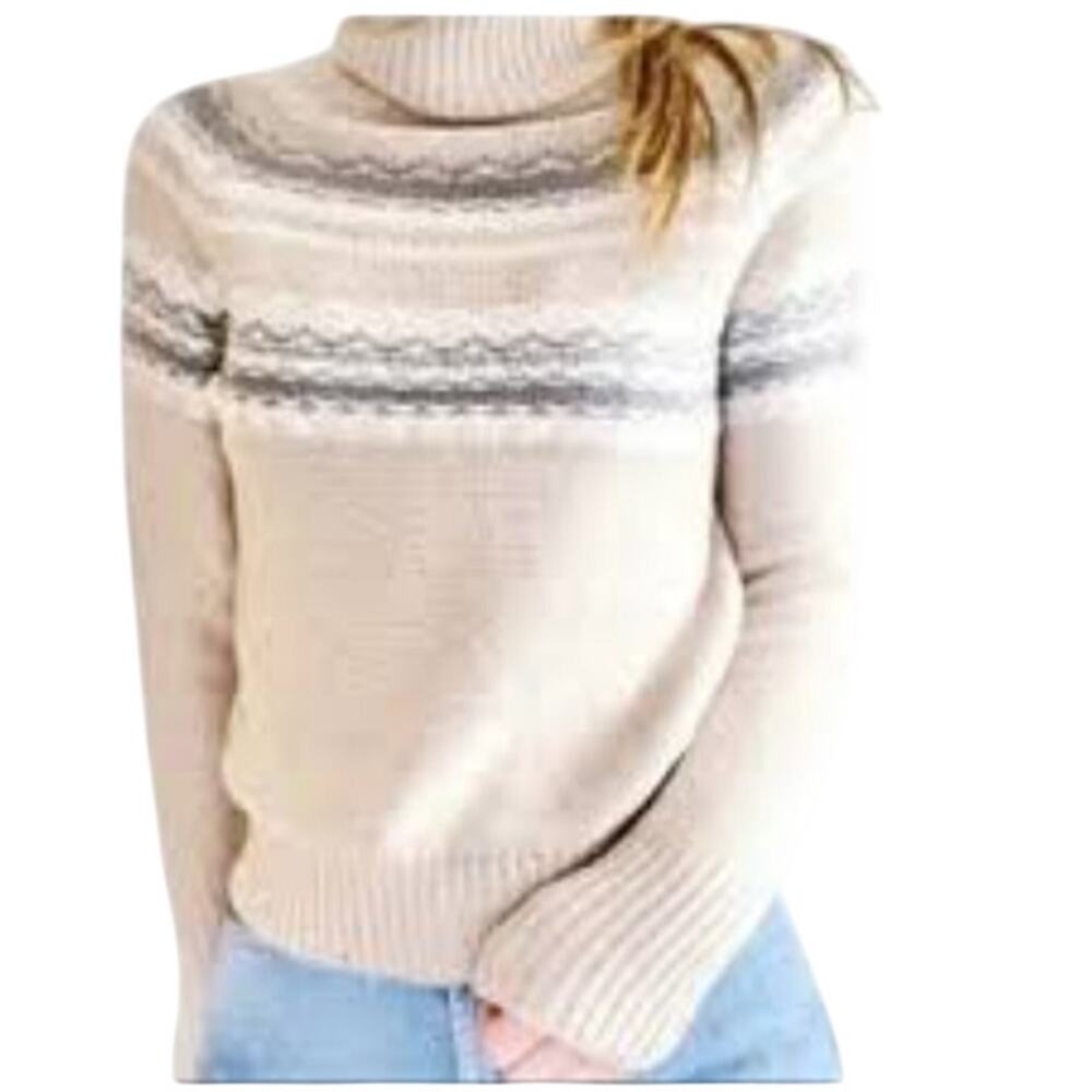 Jun & Ivy for Francesca's  Striped Turtleneck Knit Sweater Sz M